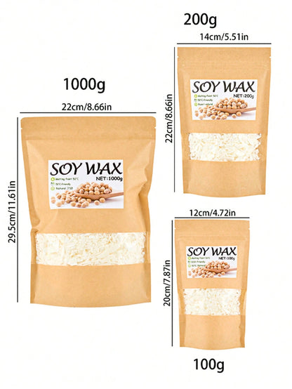 100g/200g/1000g Soy Wax, DIY Candle Making Material, 0.22lb/0.44lb/2.2lb Soy Wax, Candle Making Supplies