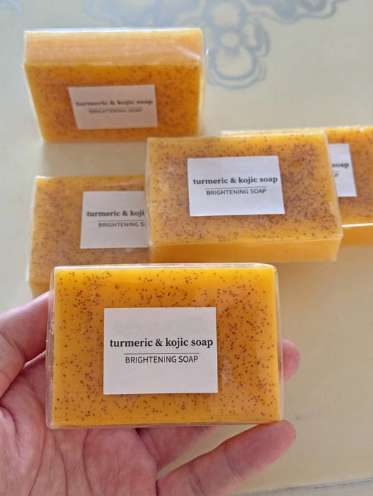 100g Turmeric Lemon Handmade Soap, Suitable For Face, Bath And Cleansing, Rich Foam, Deep Cleansing And Smooth Skin, Handcrafted With Essential Oils