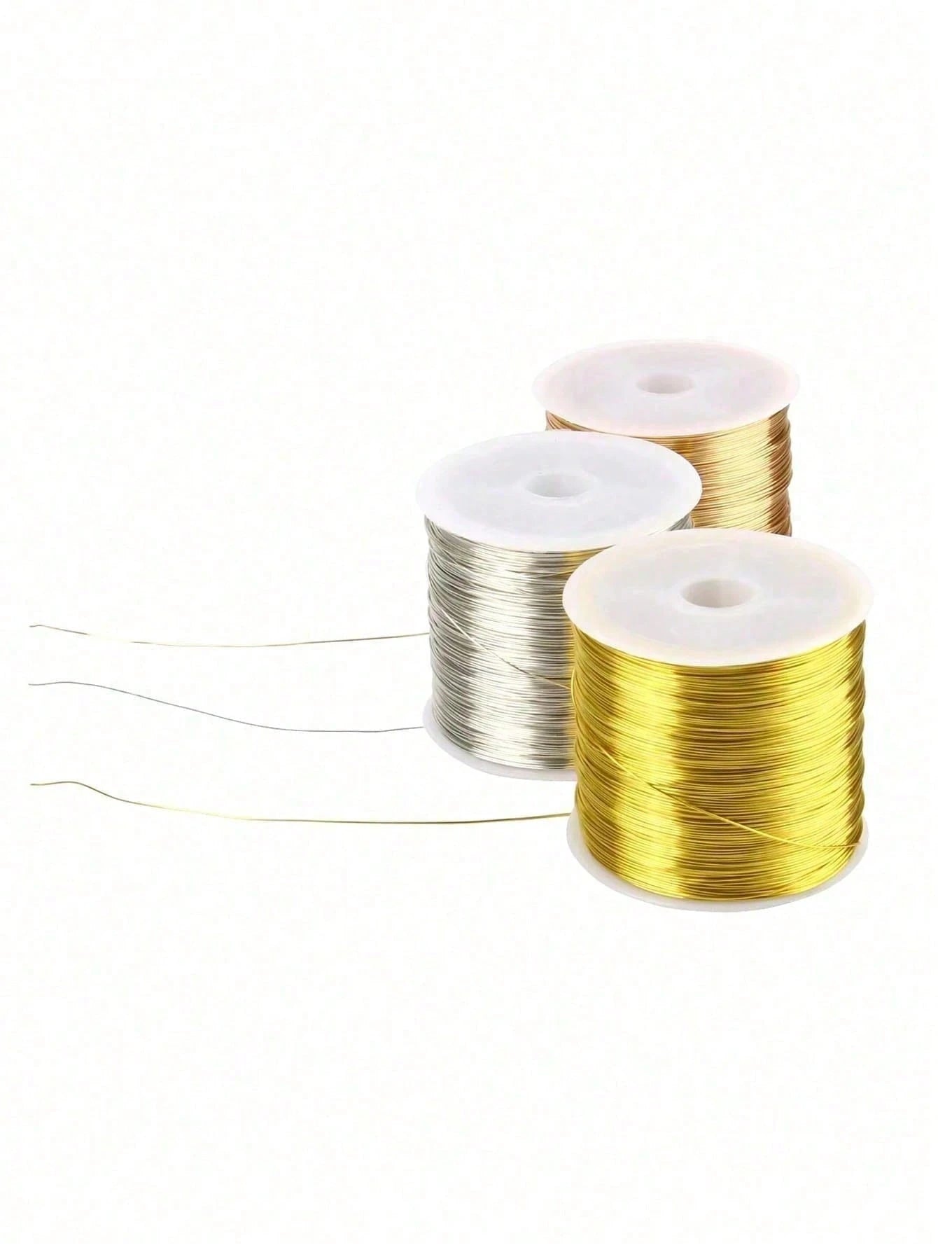 100m DIY Metal Bead String, Suitable For Making Hair Clips, Jewelry Weaving, Shaping, Metal Wire Floral Packaging, Line Crafts, Jewelry Accessories And Gold Wire, Perfectly Matched For Various Bracele