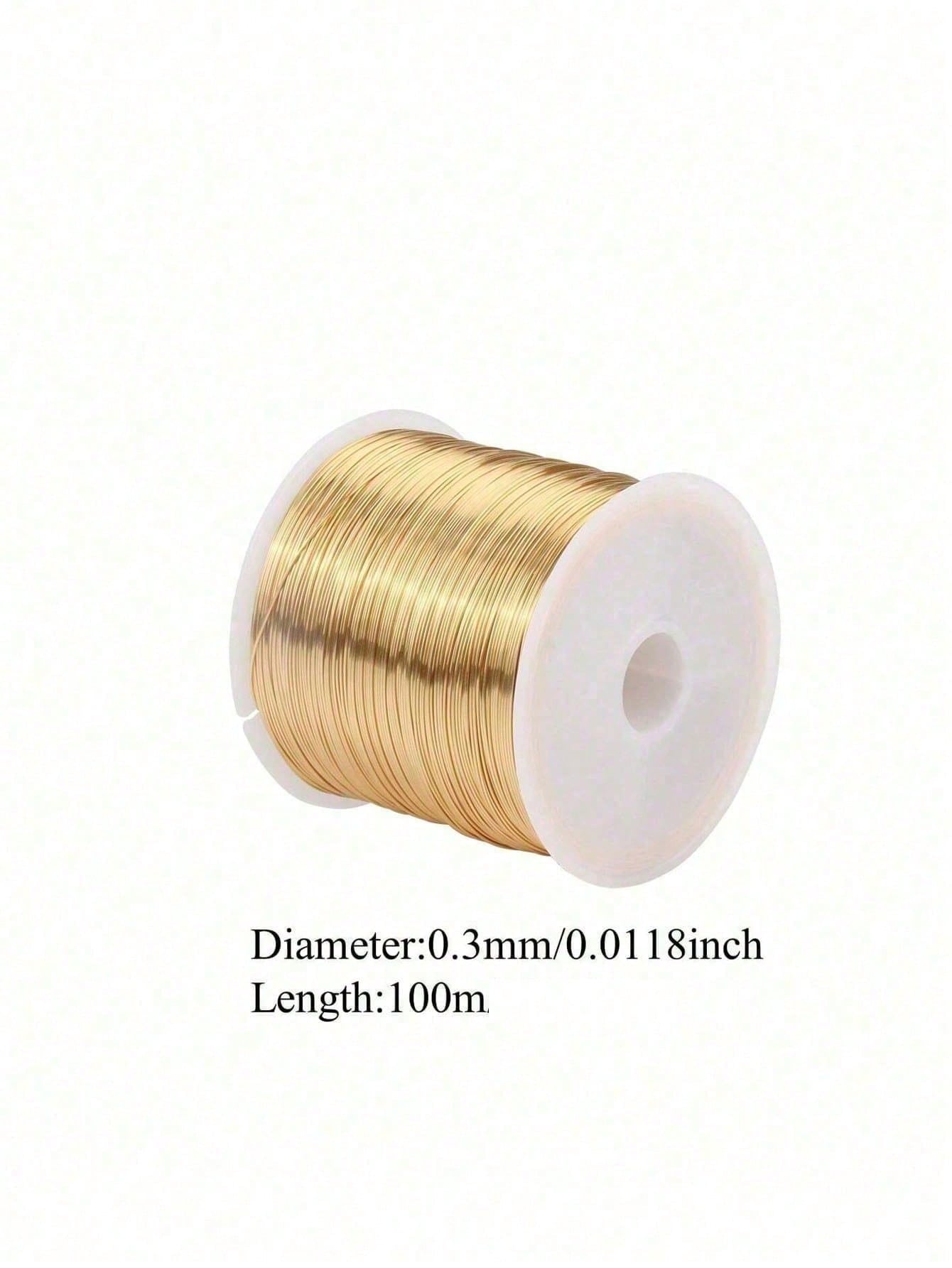 100m DIY Metal Bead String, Suitable For Making Hair Clips, Jewelry Weaving, Shaping, Metal Wire Floral Packaging, Line Crafts, Jewelry Accessories And Gold Wire, Perfectly Matched For Various Bracele