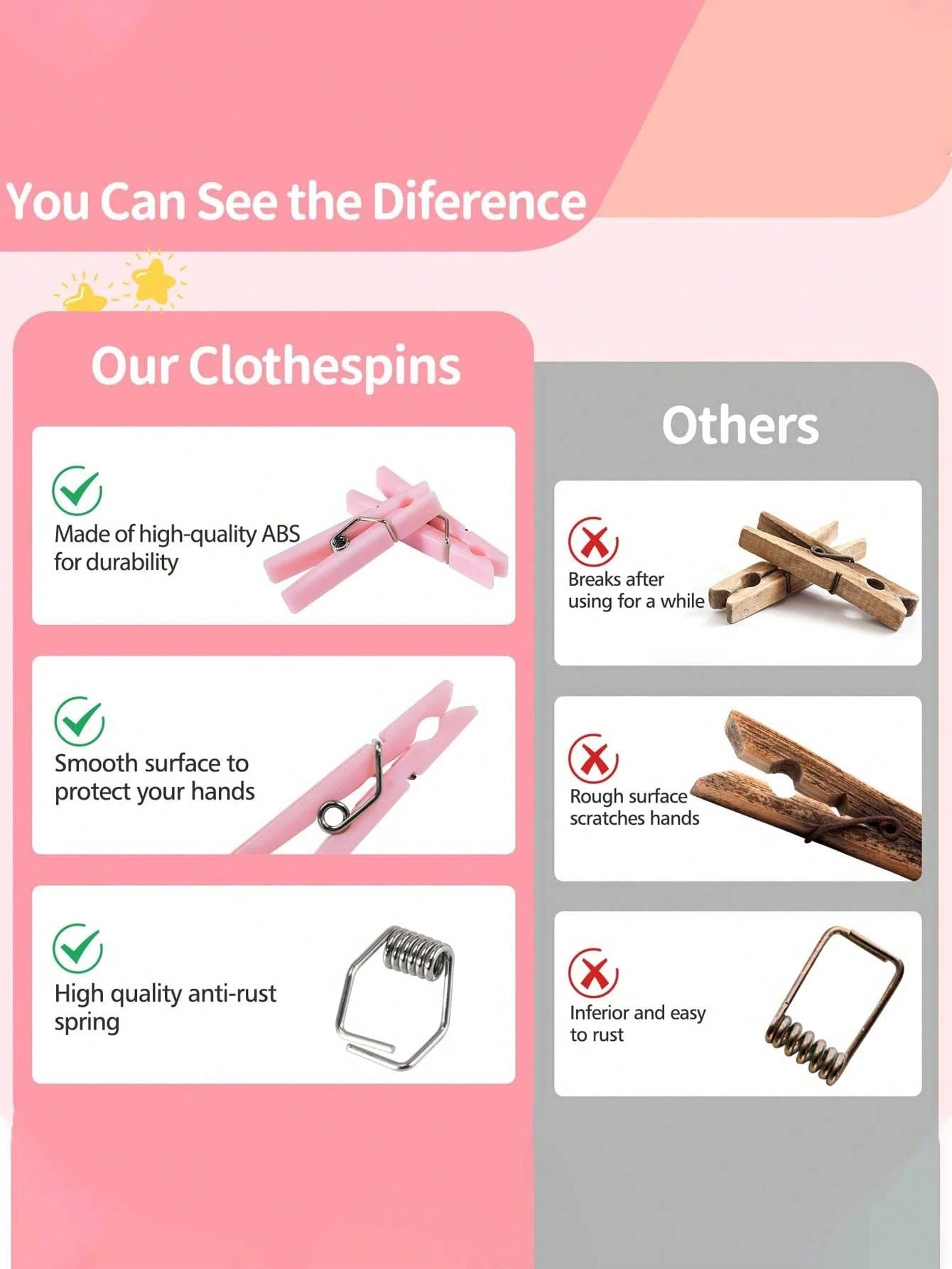 100pcs- 3.5cm Mini Size- Baby Shower Clothespins Pink Mini Clothespins 1.4 Inch (Approx 3.6cm) For Party Decorations, Gender Reveal Parties, Photo Clips (Pink)