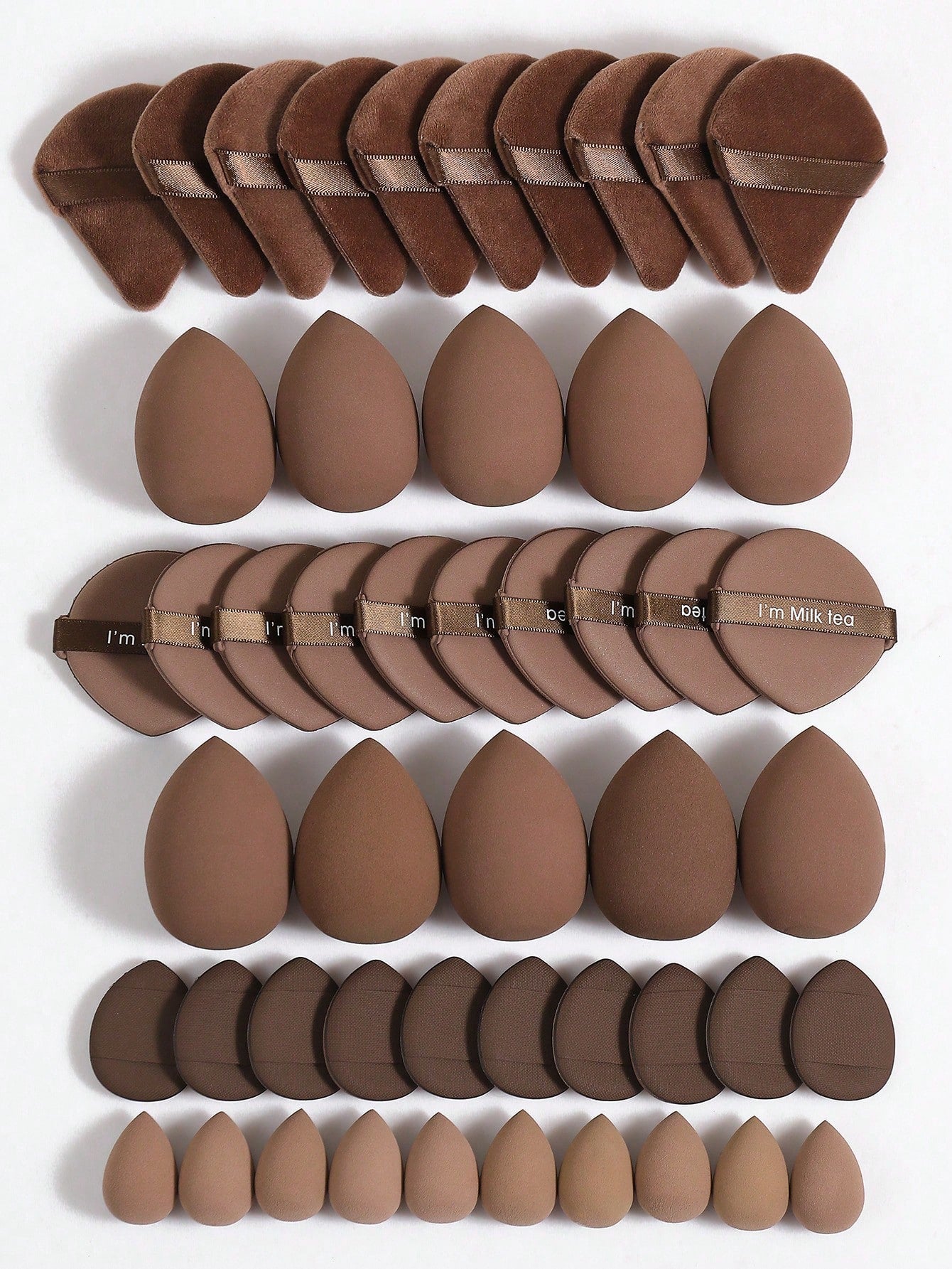 100PCS All-In-One Makeup Tools Set, Soft Makeup Sponges, Mini Sponges, Triangle Powder Puffs, Air Cushion & Mini Air Cushion Puffs For Foundation Concealer Loose Powder Setting, Wet Dry Dual Use Cosme