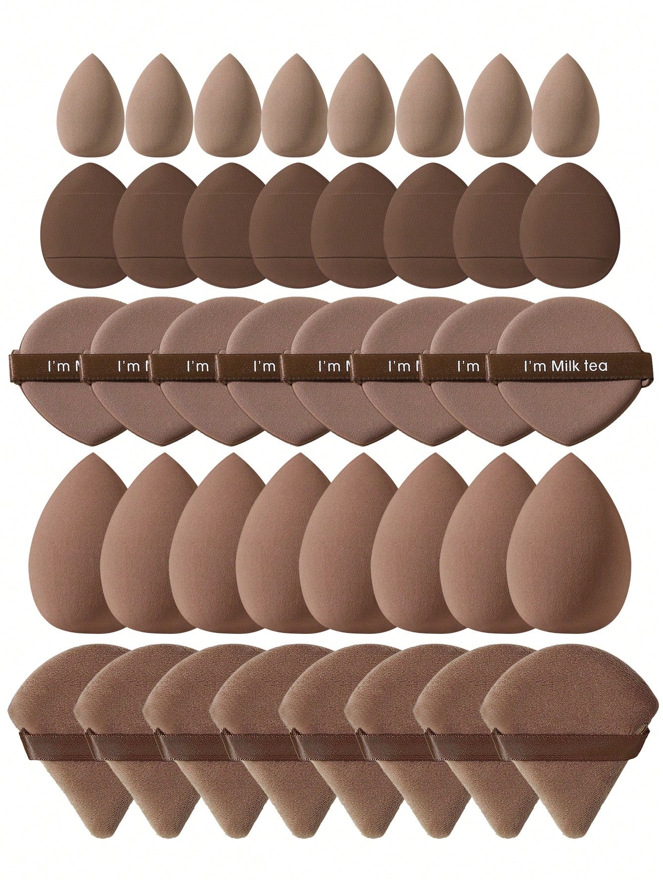 100PCS All-In-One Makeup Tools Set, Soft Makeup Sponges, Mini Sponges, Triangle Powder Puffs, Air Cushion & Mini Air Cushion Puffs For Foundation Concealer Loose Powder Setting, Wet Dry Dual Use Cosme