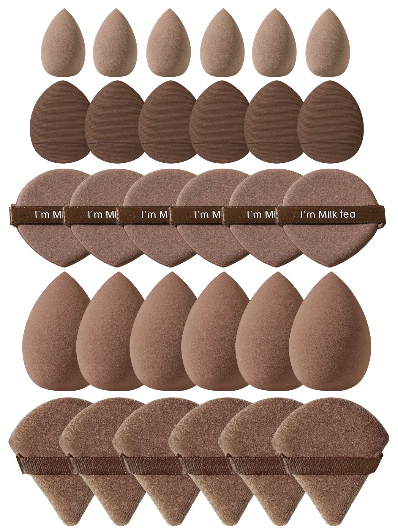 100PCS All-In-One Makeup Tools Set, Soft Makeup Sponges, Mini Sponges, Triangle Powder Puffs, Air Cushion & Mini Air Cushion Puffs For Foundation Concealer Loose Powder Setting, Wet Dry Dual Use Cosme
