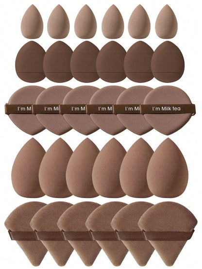 100PCS All-In-One Makeup Tools Set, Soft Makeup Sponges, Mini Sponges, Triangle Powder Puffs, Air Cushion & Mini Air Cushion Puffs For Foundation Concealer Loose Powder Setting, Wet Dry Dual Use Cosme
