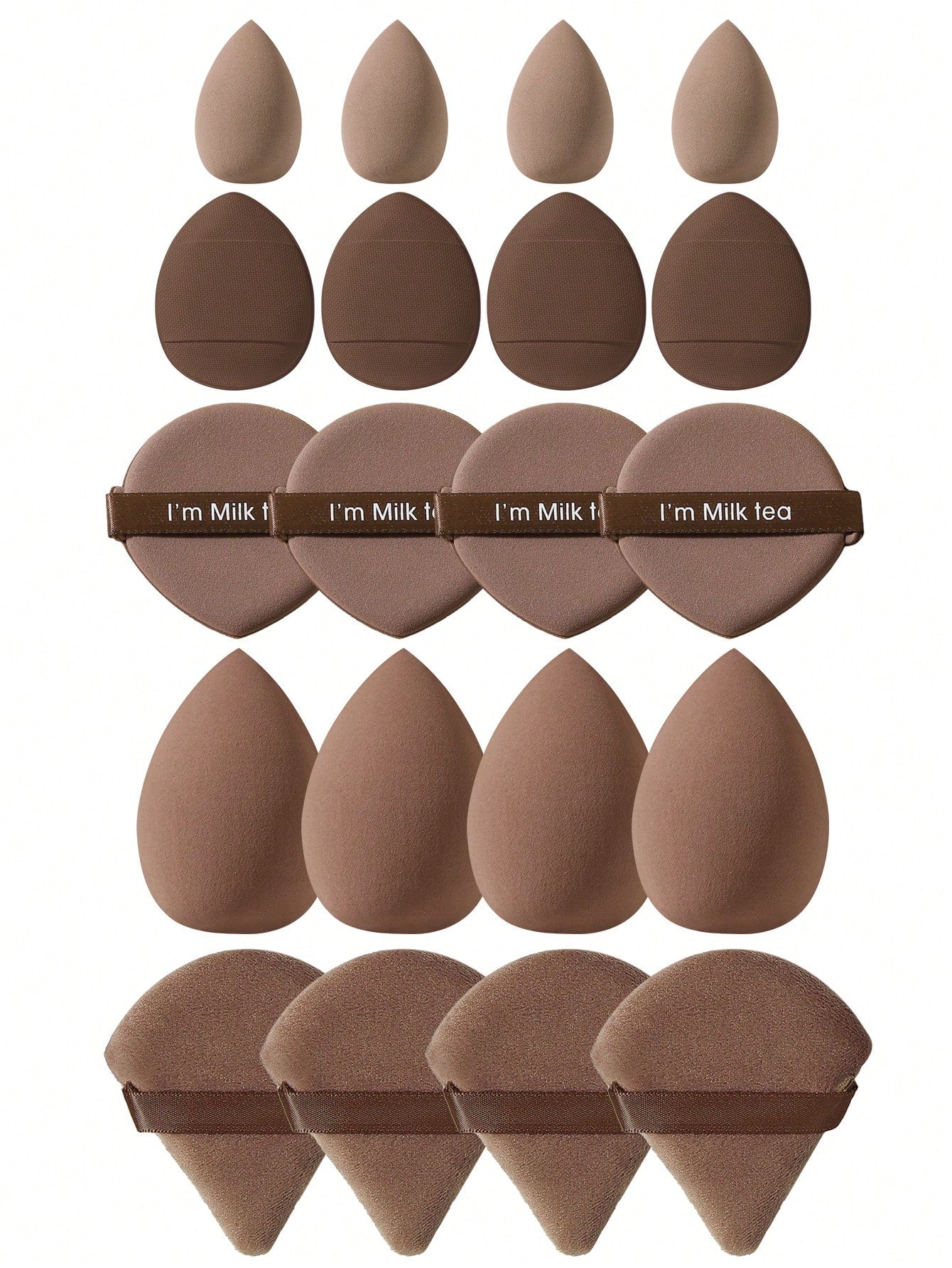 100PCS All-In-One Makeup Tools Set, Soft Makeup Sponges, Mini Sponges, Triangle Powder Puffs, Air Cushion & Mini Air Cushion Puffs For Foundation Concealer Loose Powder Setting, Wet Dry Dual Use Cosme