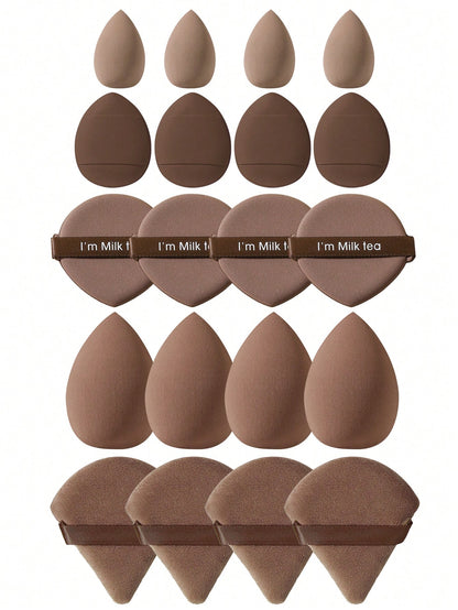 100PCS All-In-One Makeup Tools Set, Soft Makeup Sponges, Mini Sponges, Triangle Powder Puffs, Air Cushion & Mini Air Cushion Puffs For Foundation Concealer Loose Powder Setting, Wet Dry Dual Use Cosme