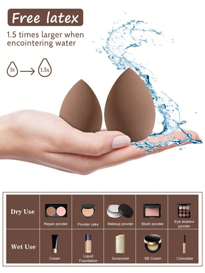 100PCS All-In-One Makeup Tools Set, Soft Makeup Sponges, Mini Sponges, Triangle Powder Puffs, Air Cushion & Mini Air Cushion Puffs For Foundation Concealer Loose Powder Setting, Wet Dry Dual Use Cosme