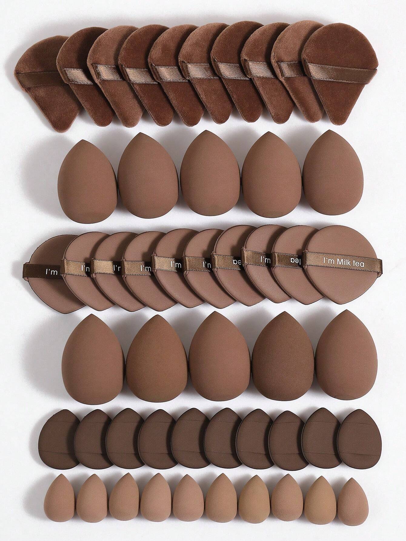 100PCS All-In-One Makeup Tools Set, Soft Makeup Sponges, Mini Sponges, Triangle Powder Puffs, Air Cushion & Mini Air Cushion Puffs For Foundation Concealer Loose Powder Setting, Wet Dry Dual Use Cosme