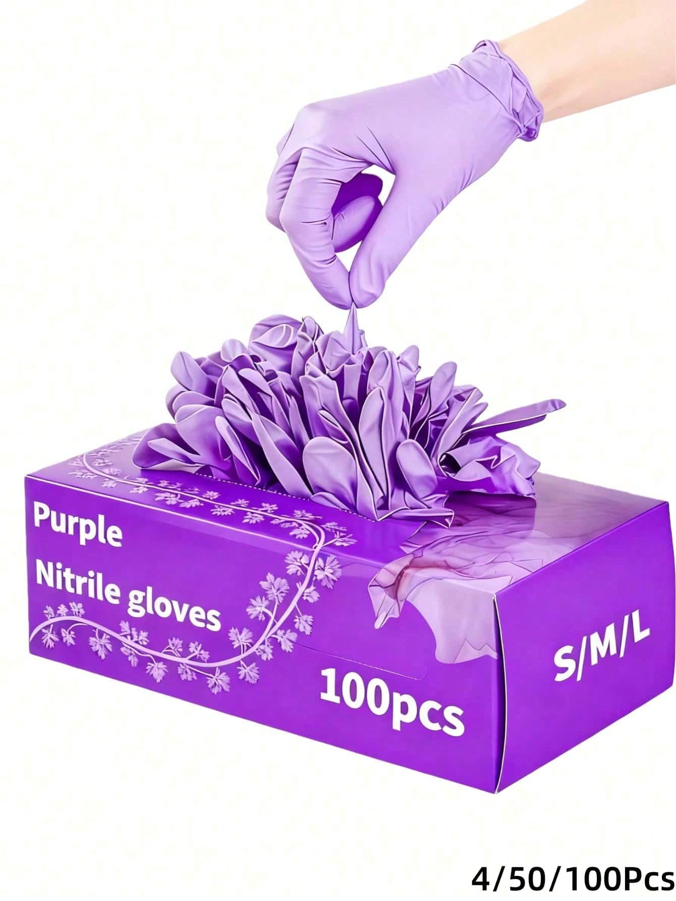 100pcs Light Pink Powder-Free Nitrile Gloves, Latex-Free, Disposable Protective Gloves, Beauty Nail Art Tools, Durable Household Cleaning Gloves, Suitable For Hair Dyeing, Tattooing, Machine Maintenan