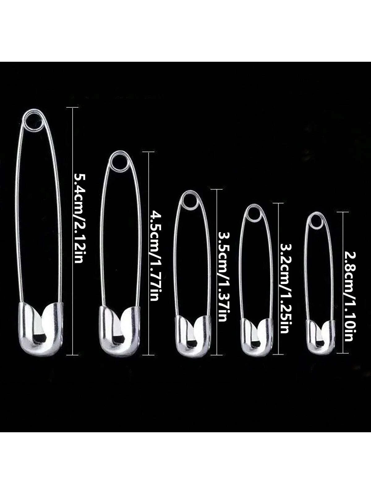 100pcs Nickel Plated Steel Pins, Heavy Duty, 5 Different Sizes Pins, Pins In Bulk, Small Large Pins For Clothes, Sewing, Arts, Crafts