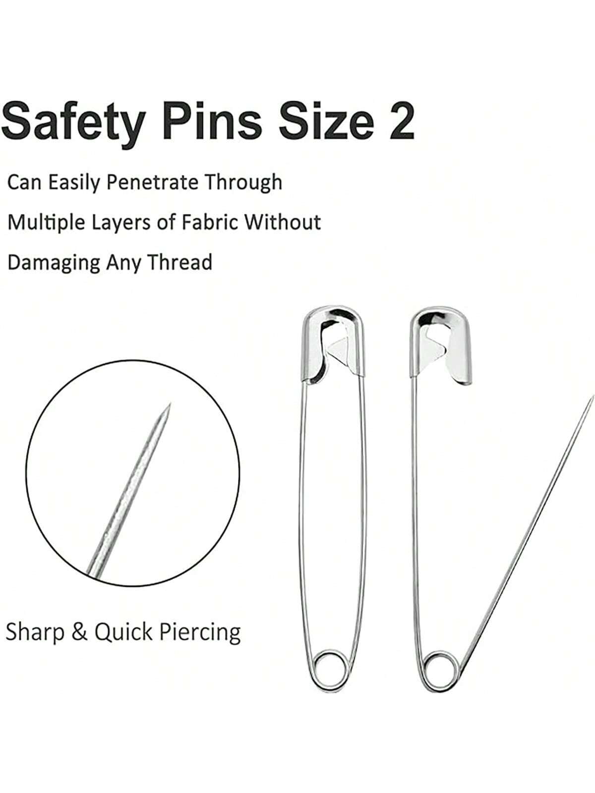 100pcs Nickel Plated Steel Pins, Heavy Duty, 5 Different Sizes Pins, Pins In Bulk, Small Large Pins For Clothes, Sewing, Arts, Crafts