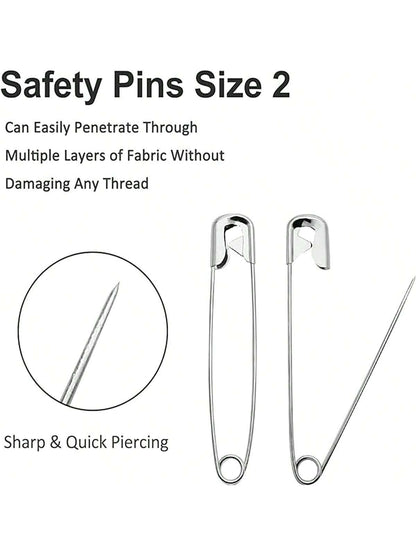 100pcs Nickel Plated Steel Pins, Heavy Duty, 5 Different Sizes Pins, Pins In Bulk, Small Large Pins For Clothes, Sewing, Arts, Crafts