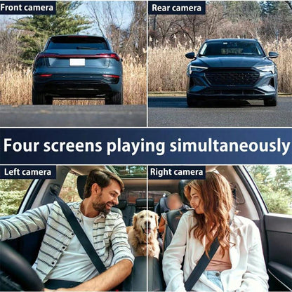 1080P 4-Channel Dash Cam, Front 1080P & Rear 720P Simultaneous HD Night Vision Recording, WDR, Automatic Loop Recording, Car Scratch Detection- Includes 256GB Memory Card