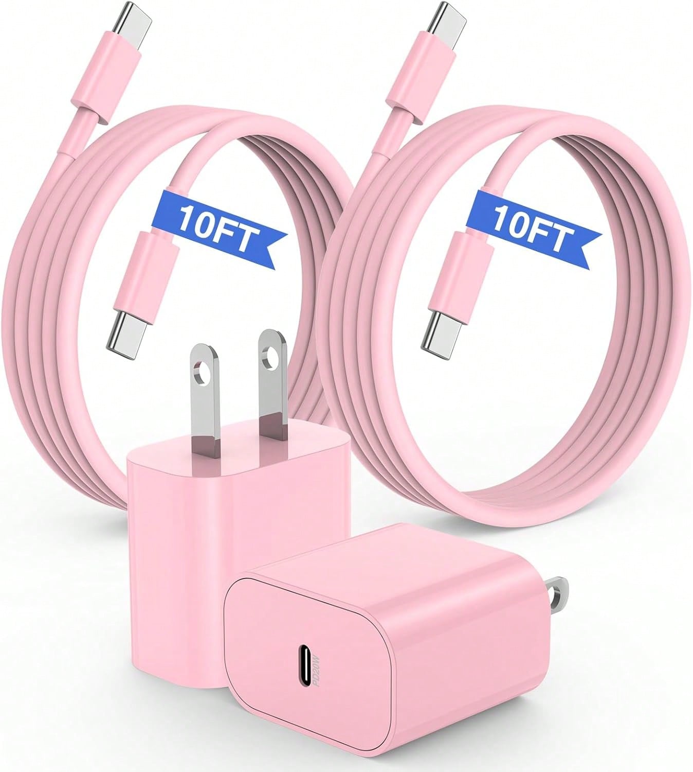 10FT/3M Compatible With Iphone 15 16 Charger, 20W USB C Fast Charging Block And 10ft Type C To C Cable Cord Long Compatible With Iphone 15 Plus/15 Pro Max/16 Pro, Compatible With Ipad Pro 12.9/11 Inch
