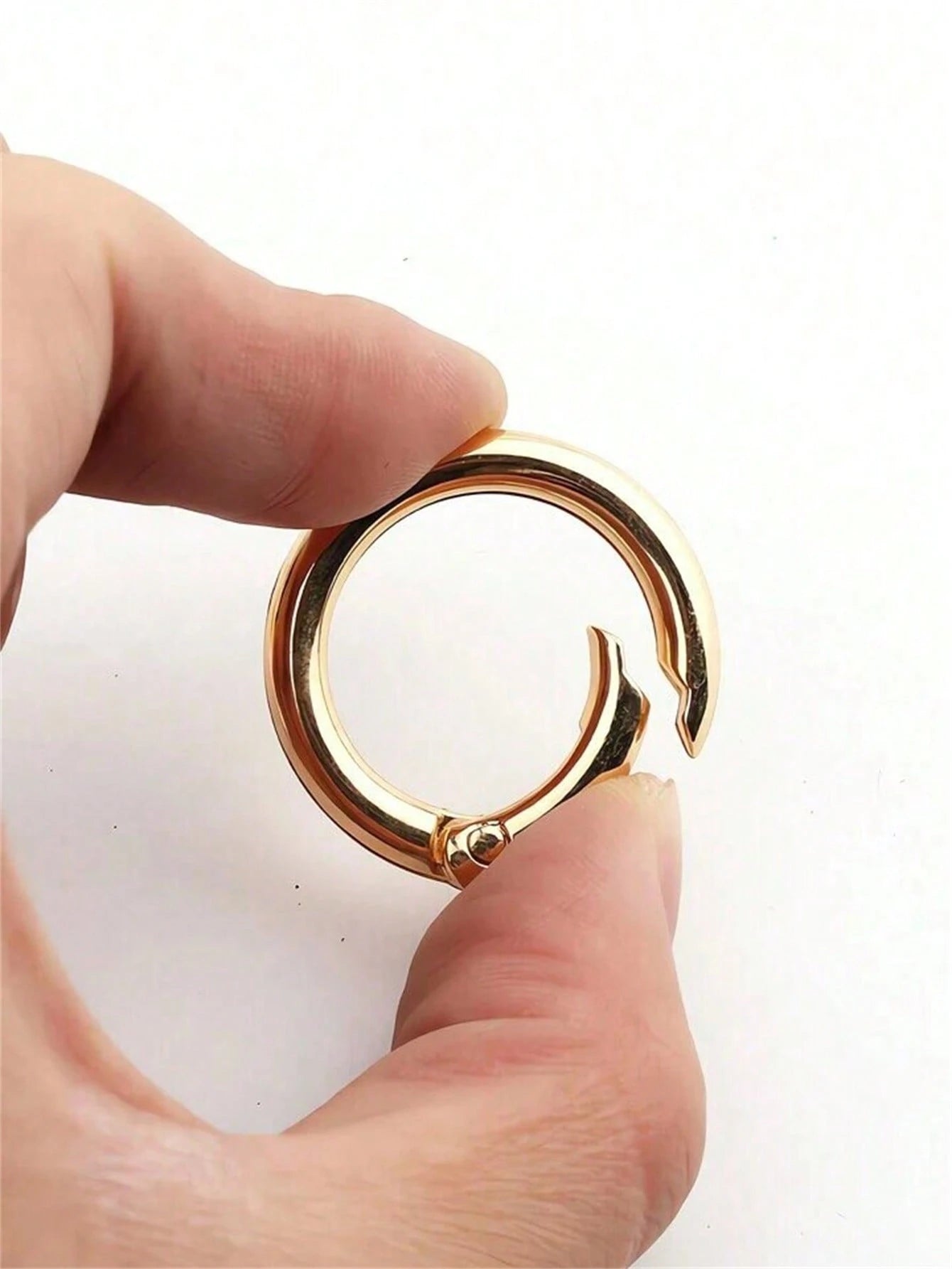 10pcs 2.7cm Golden Round Spring Snap Hooks Keyring For Wallet, Bag Shoulder Straps