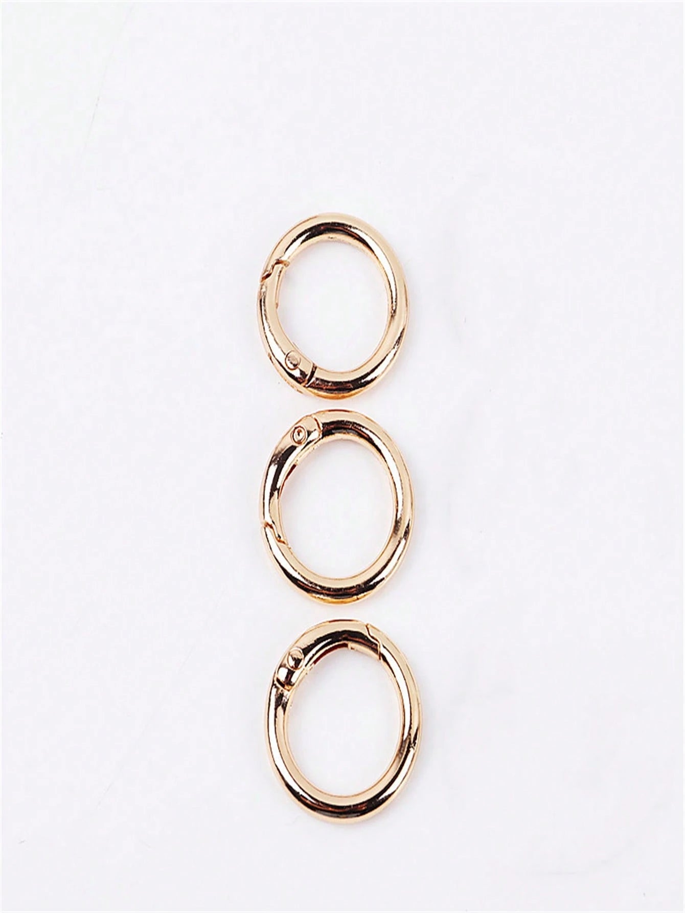 10pcs 2.7cm Golden Round Spring Snap Hooks Keyring For Wallet, Bag Shoulder Straps
