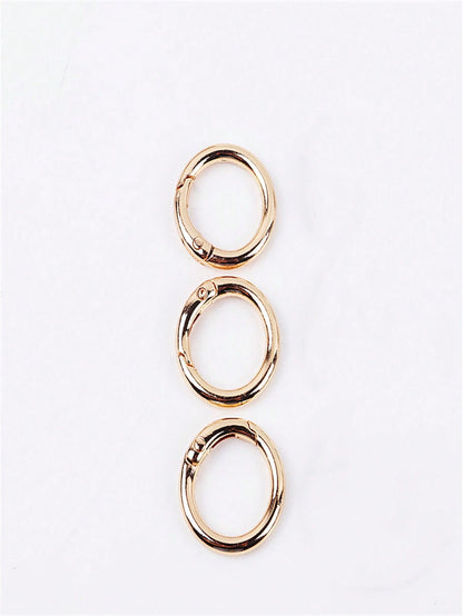 10pcs 2.7cm Golden Round Spring Snap Hooks Keyring For Wallet, Bag Shoulder Straps