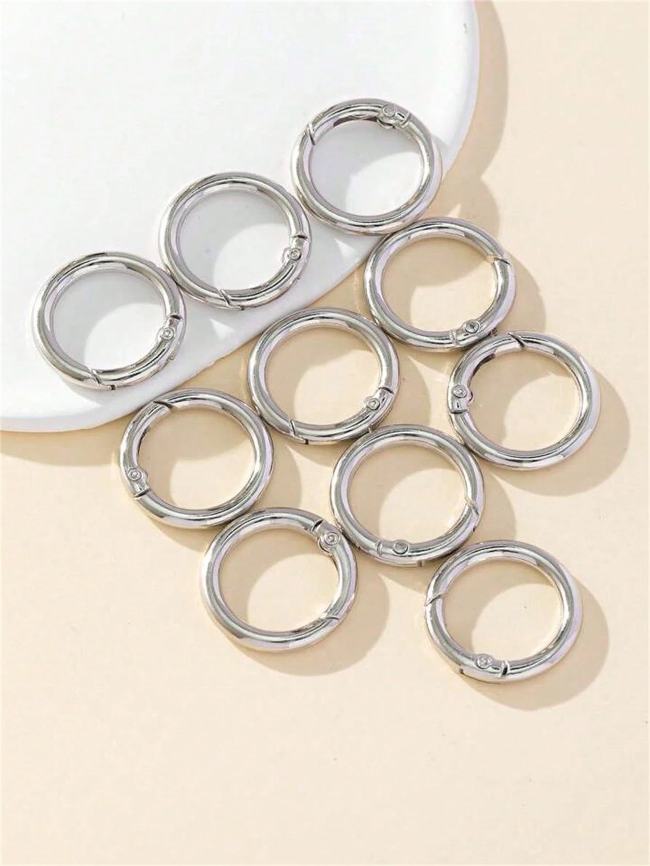10pcs 2.7cm Golden Round Spring Snap Hooks Keyring For Wallet, Bag Shoulder Straps