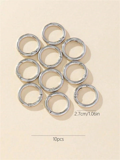 10pcs 2.7cm Golden Round Spring Snap Hooks Keyring For Wallet, Bag Shoulder Straps