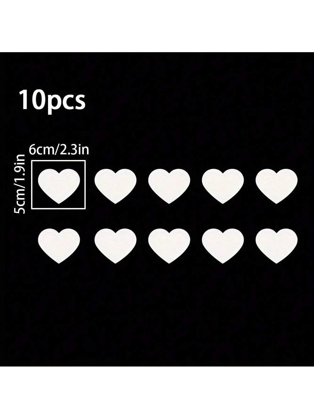 10pcs High Visibility Heart Shape Reflective Car Sticker For Nighttime Driving, Suitable For Bumpers, Motorcycles, Helmets