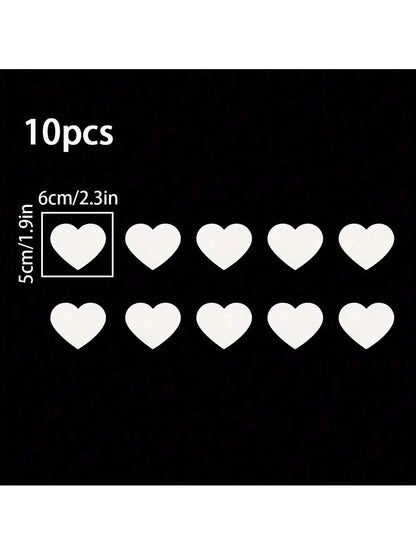 10pcs High Visibility Heart Shape Reflective Car Sticker For Nighttime Driving, Suitable For Bumpers, Motorcycles, Helmets