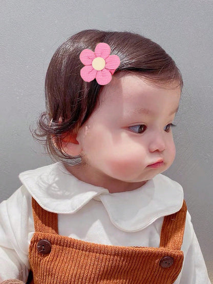 10pcs Macaron Flower Hair Clips, Cute Colorful Flower Hair Clips, Blue & Pink Fully Lined Bow Hair Clips, Alligator Clips, Suitable For Baby Girls, Toddlers Daily Hair Accessories, Children Hair Clips