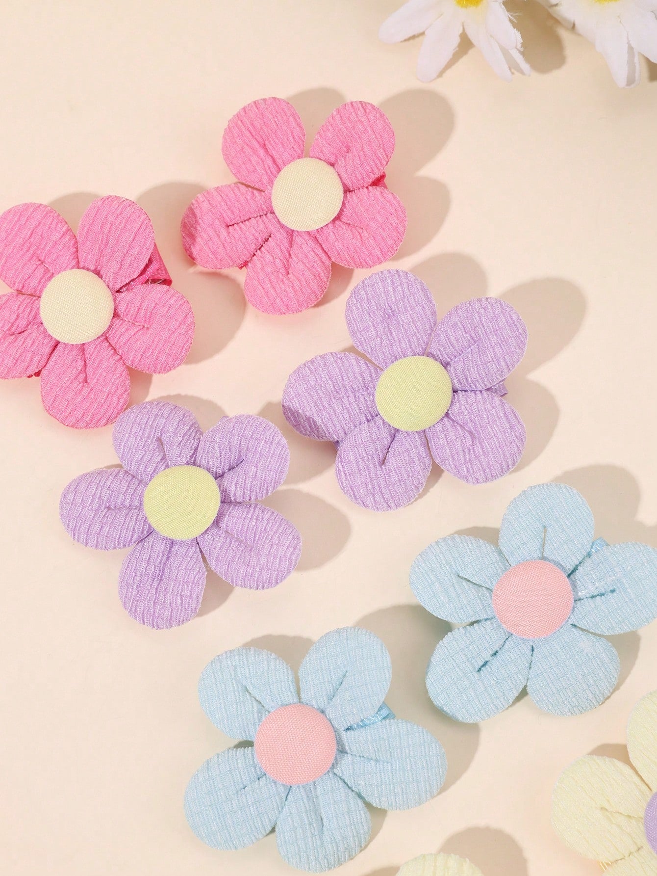 10pcs Macaron Flower Hair Clips, Cute Colorful Flower Hair Clips, Blue & Pink Fully Lined Bow Hair Clips, Alligator Clips, Suitable For Baby Girls, Toddlers Daily Hair Accessories, Children Hair Clips