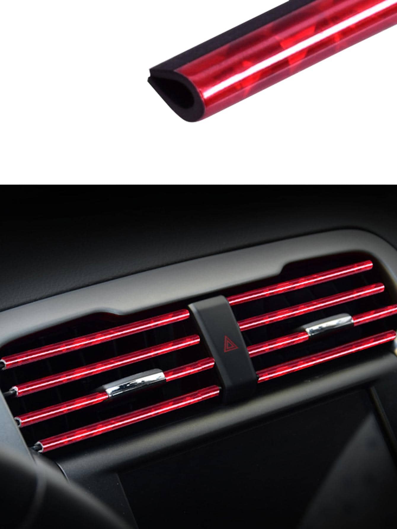10pcs Red PVC Car Air Outlet Strip