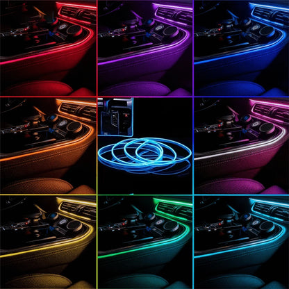 118"/3M Interior Car Neon Light (Center Console + Dashboard) With Matching Armrest Storage Box, RGB LED, USB Car Interior Light Strip| App Control, No Batteries