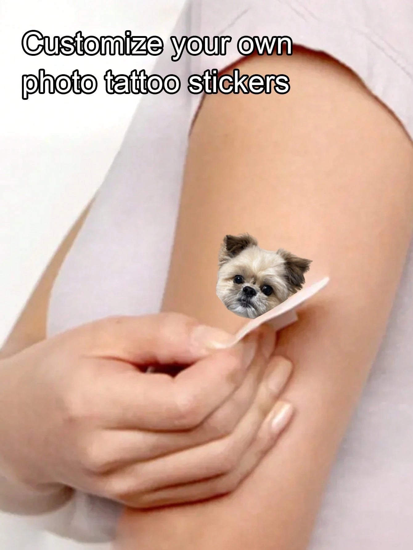 12-300Pcs Custom Photo Temporary Tattoo Stickers, Pet Photo, Family Photos, Weddings Celebration, Birthday Gifts, Water Resistant, Men, Women