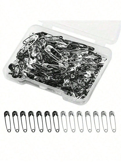 120pcs Box Mini Safety Pins, Suitable For DIY Clothing And Crafts- Black And White Colors- Durable And Rust-Resistant