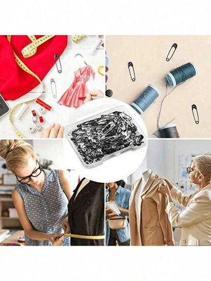 120pcs Box Mini Safety Pins, Suitable For DIY Clothing And Crafts- Black And White Colors- Durable And Rust-Resistant