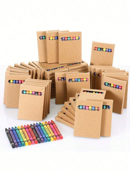 12PCS/24PCS/36PCS(2/4/6 Boxes) 6-Color Crayon Set- Durable Crayons Mini Gift Box Packaging Suitable For Classroom Party Gifts Birthday Gifts Art Supplies Classroom Supplies Teacher's Day Gifts Party