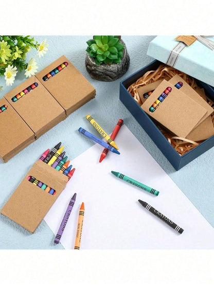 12PCS/24PCS/36PCS(2/4/6 Boxes) 6-Color Crayon Set- Durable Crayons Mini Gift Box Packaging Suitable For Classroom Party Gifts Birthday Gifts Art Supplies Classroom Supplies Teacher's Day Gifts Party