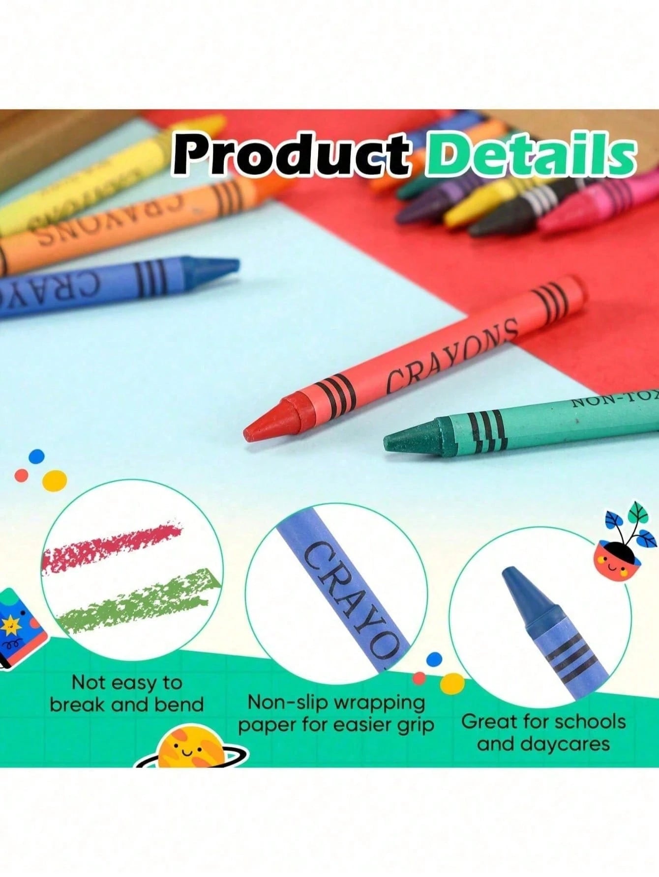 12PCS/24PCS/36PCS(2/4/6 Boxes) 6-Color Crayon Set- Durable Crayons Mini Gift Box Packaging Suitable For Classroom Party Gifts Birthday Gifts Art Supplies Classroom Supplies Teacher's Day Gifts Party