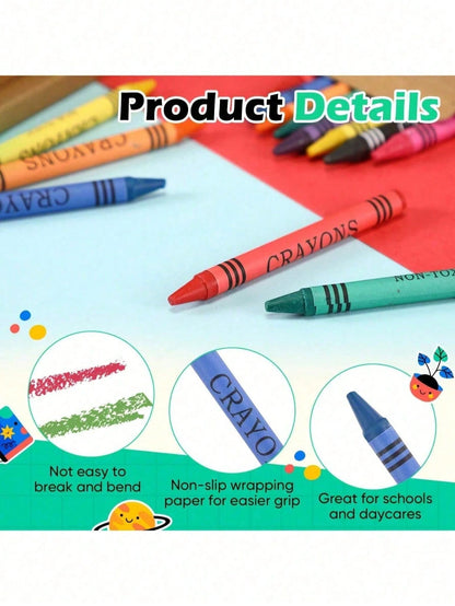 12PCS/24PCS/36PCS(2/4/6 Boxes) 6-Color Crayon Set- Durable Crayons Mini Gift Box Packaging Suitable For Classroom Party Gifts Birthday Gifts Art Supplies Classroom Supplies Teacher's Day Gifts Party