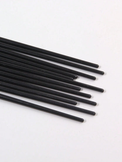 12pcs Black Ultra-Fine Knife-Edge Eyeliner Brush, Soft Hair Makeup Brush, Portable Eyebrow Brush, Multi-Functional Lying Silkworm Brush Has Always Been A Versatile Makeup Tool.,Eyebrow Brush,Eyeshadow