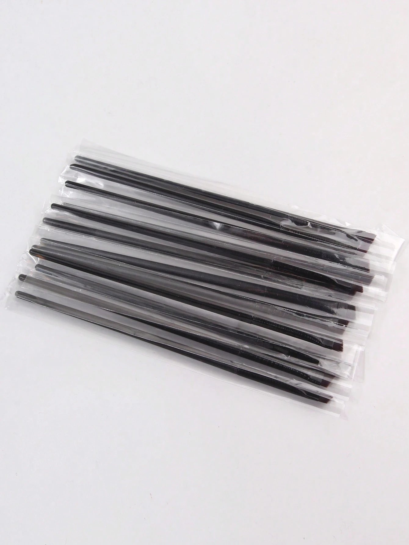 12pcs Black Ultra-Fine Knife-Edge Eyeliner Brush, Soft Hair Makeup Brush, Portable Eyebrow Brush, Multi-Functional Lying Silkworm Brush Has Always Been A Versatile Makeup Tool.,Eyebrow Brush,Eyeshadow