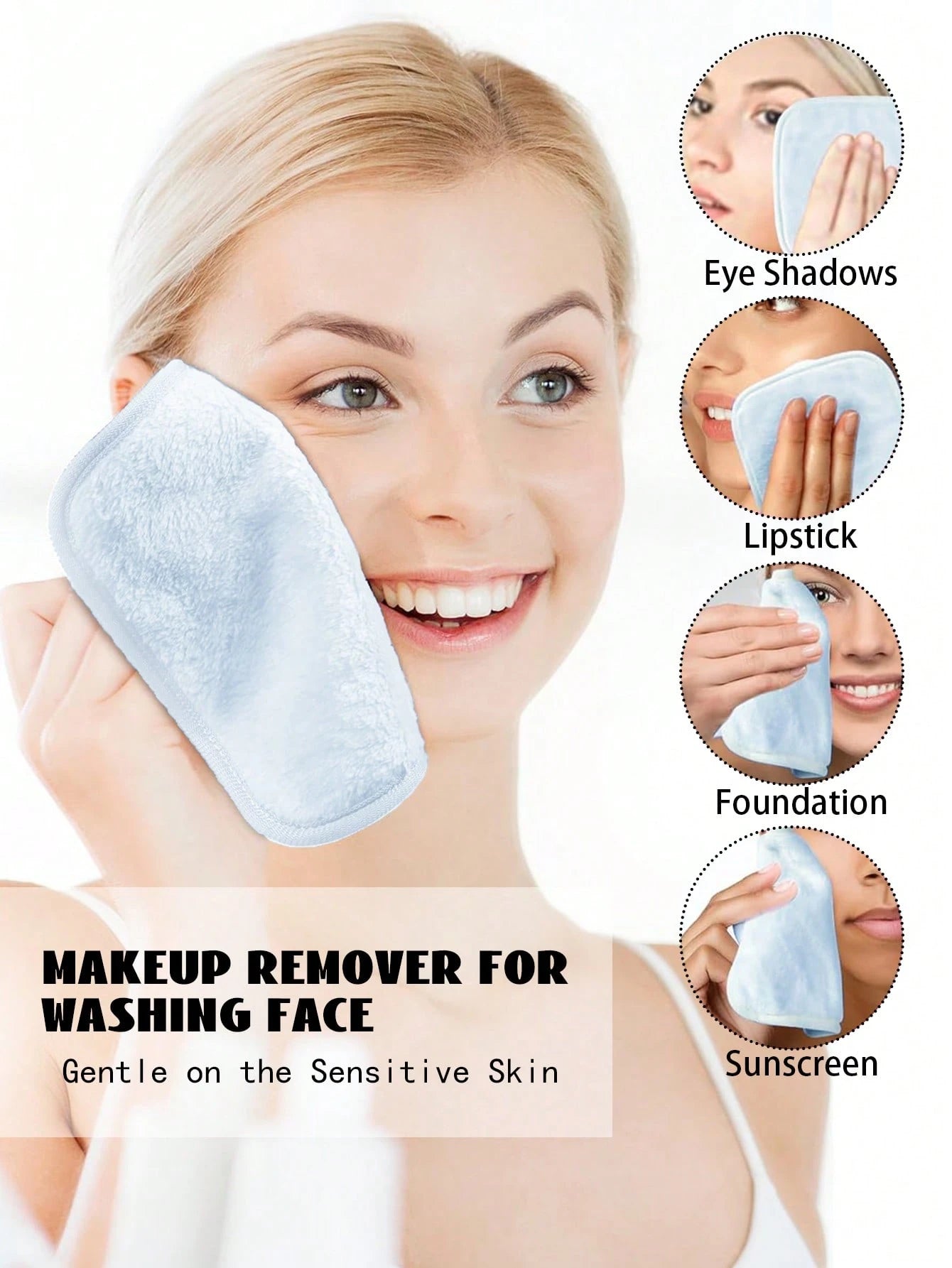 12pcs Soft Microfiber Face Towels With Hanging Loop, Gentle And Skin-Friendly, Washable And Reusable. Suitable For Women's Makeup. 6/3/1pc Pack