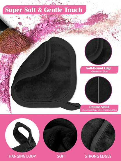 12pcs Soft Microfiber Face Towels With Hanging Loop, Gentle And Skin-Friendly, Washable And Reusable. Suitable For Women's Makeup. 6/3/1pc Pack