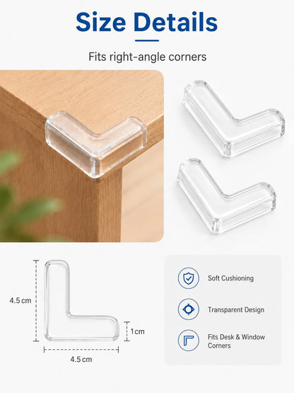 12pcs Table Corner Protection Silicone Furniture Edge Protection Soft Transparent Protective Cover,Corner Protector, Proofing Corner Guards Keep Us, Protectors For Furniture Cabinet Against Sharp Cor