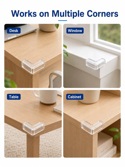 12pcs Table Corner Protection Silicone Furniture Edge Protection Soft Transparent Protective Cover,Corner Protector, Proofing Corner Guards Keep Us, Protectors For Furniture Cabinet Against Sharp Cor