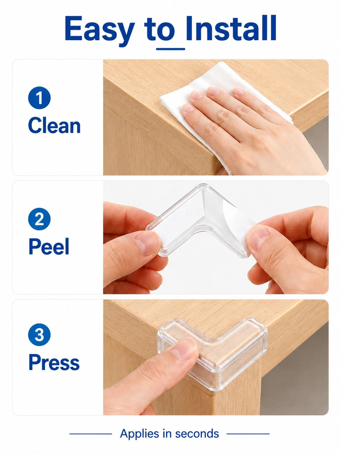 12pcs Table Corner Protection Silicone Furniture Edge Protection Soft Transparent Protective Cover,Corner Protector, Proofing Corner Guards Keep Us, Protectors For Furniture Cabinet Against Sharp Cor