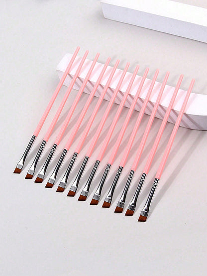 12pcs Ultra-Thin Eyeliner Makeup Brushes, Soft Hair Eyebrow Brush, Multi-Functional Portable Makeup Tools,Eyebrow Brush,Eyeshadow Brush,Spoolie,Spoolie Brush,Giveaways
