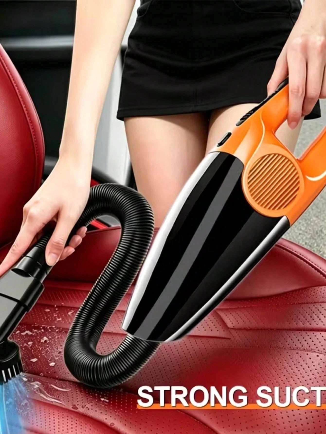 12V No Need To Charge, More Worry-Free, Powerful Motor Brings Strong Suction, Easily SucksAway Dust, Debris, Hair, Snack Crumbs And Other Stubborn Garbage In The Car. The Body IsSmall, Lightweight And