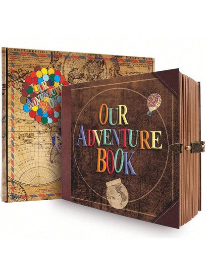 146 Pages Vintage Scrapbook Our Adventure Book Travel Journal, Retro Junk Journal Keepsake Album, DIY Memory Book For Wedding Guestbook Birthday Baby Shower Valentine Christmas Graduation Gift