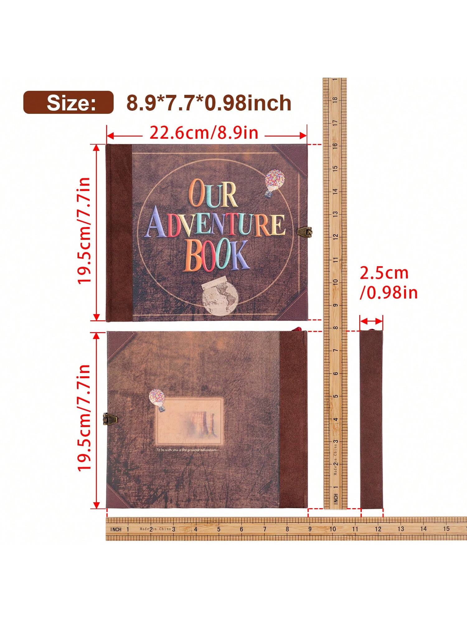 146 Pages Vintage Scrapbook Our Adventure Book Travel Journal, Retro Junk Journal Keepsake Album, DIY Memory Book For Wedding Guestbook Birthday Baby Shower Valentine Christmas Graduation Gift