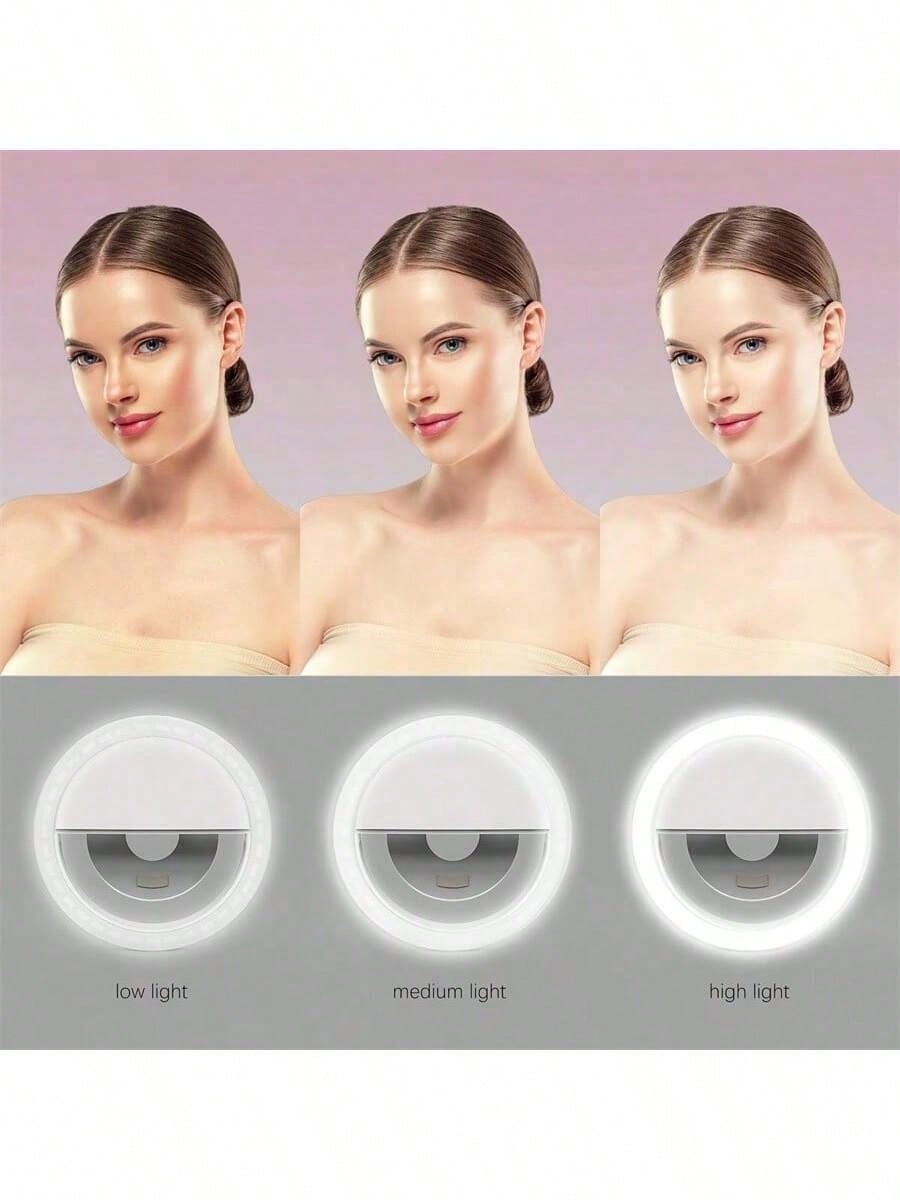 150mAh LED Selfie Light, Portable LED Light, Ring Light, Clip-On Fill Light, 3 Lighting Modes, Phone Selfie Light, Mirror Light, Suitable For Phones And Computers, Makeup, Video Calls, Live Streaming