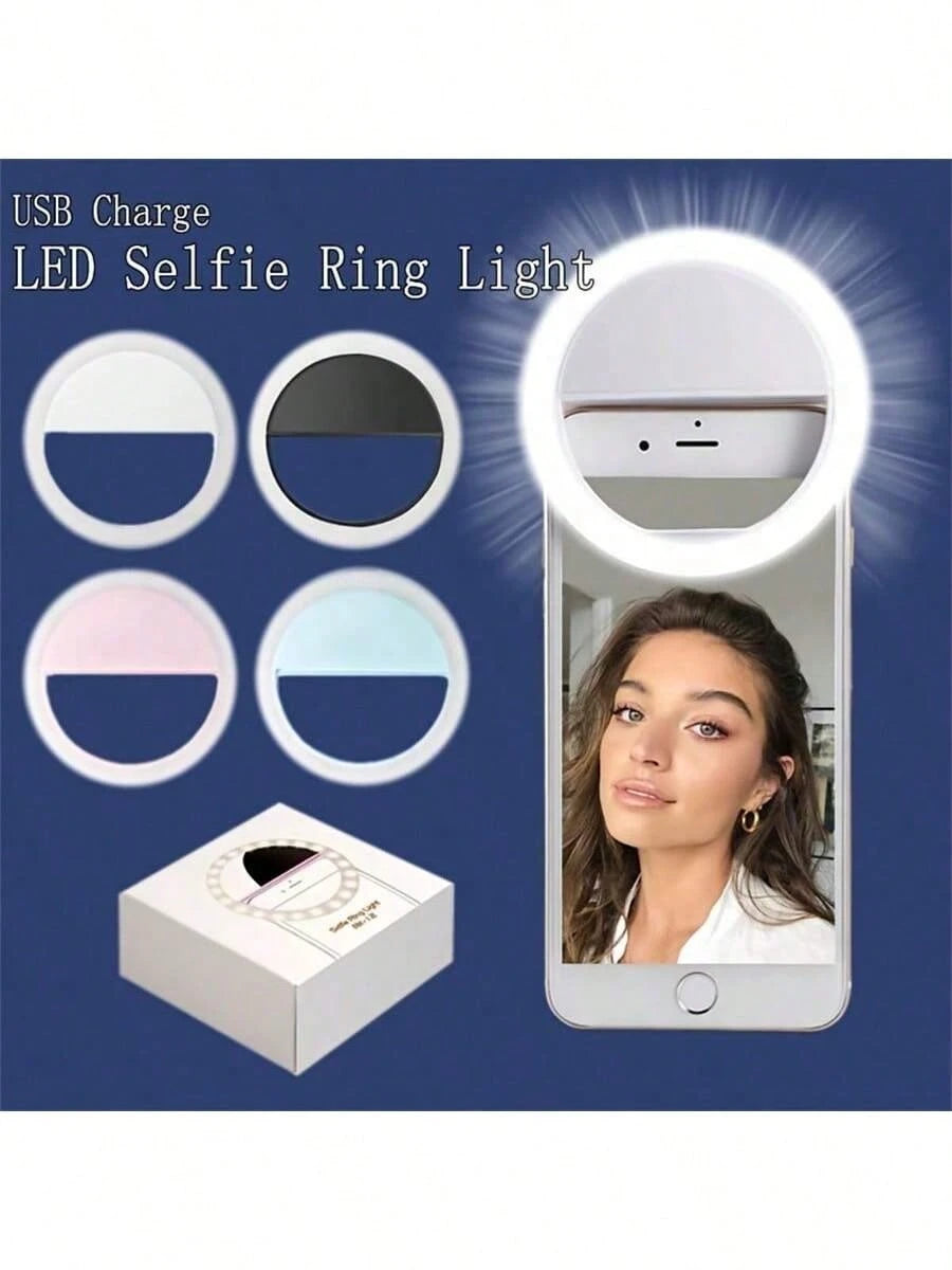 150mAh LED Selfie Light, Portable LED Light, Ring Light, Clip-On Fill Light, 3 Lighting Modes, Phone Selfie Light, Mirror Light, Suitable For Phones And Computers, Makeup, Video Calls, Live Streaming